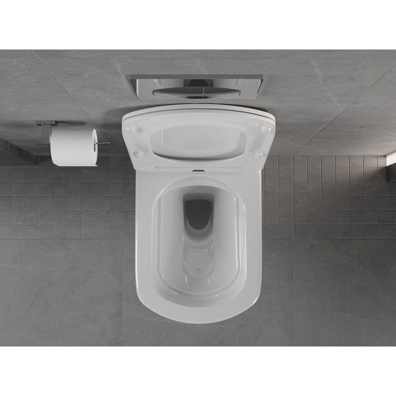 Mexen Vito wc dubenėlis Rimless su švelniai nusileidžiančiu plokščiu dangčiu, duroplastikas, blizgus baltas - 30174000