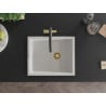 Mexen Pedro vienguba granitinė plautuvė 560 x 460 mm, Balta, sifonas Auksinė - 6508561000-20-G