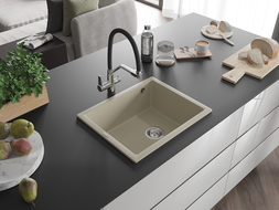 Mexen Pedro vienguba granitinė plautuvė 560 x 460 mm, Smėlio spalvos - 6508561000-69