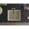 Mexen Pedro vienguba granitinė plautuvė 560 x 460 mm, Smėlio spalvos, sifonas Auksinė - 6508561000-69-G
