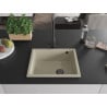 Mexen Pedro vienguba granitinė plautuvė 560 x 460 mm, Smėlio spalvos, sifonas Juoda - 6508561000-69-B