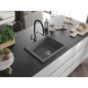 Mexen Pedro vienguba granitinė plautuvė 560 x 460 mm, Pilka - 6508561000-71