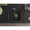 Mexen Pedro granito plautuvė 1-skyrius 560 x 460 mm, juoda/auksinė metalika, chromuotas sifonas - 6508561000-75