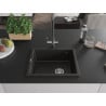 Mexen Pedro vienguba granitinė plautuvė 560 x 460 mm, Juoda/Auksinė metallic - 6508561000-75