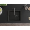 Mexen Pedro vienguba granitinė plautuvė 560 x 460 mm, Juoda/Auksinė metallic, sifonas Juoda - 6508561000-75-B