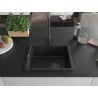 Mexen Pedro vienguba granitinė plautuvė 560 x 460 mm, Juoda/Auksinė metallic, sifonas Juoda - 6508561000-75-B