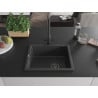 Mexen Pedro vienguba granitinė plautuvė 560 x 460 mm, Juodai dėmėtas, sifonas Juoda - 6508561000-76-B