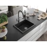 Mexen Pedro vienguba granitinė plautuvė 560 x 460 mm, Juoda - 6508561000-77