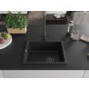 Mexen Pedro granito plautuvė 1 kameros 560 x 460 mm, juoda, juodas sifonas - 6508561000-77-B