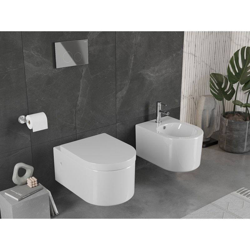 Mexen Sofia WC dubuo su lėtai nusileidžiančiu kietu dangčiu, blizgi balta - 30798000