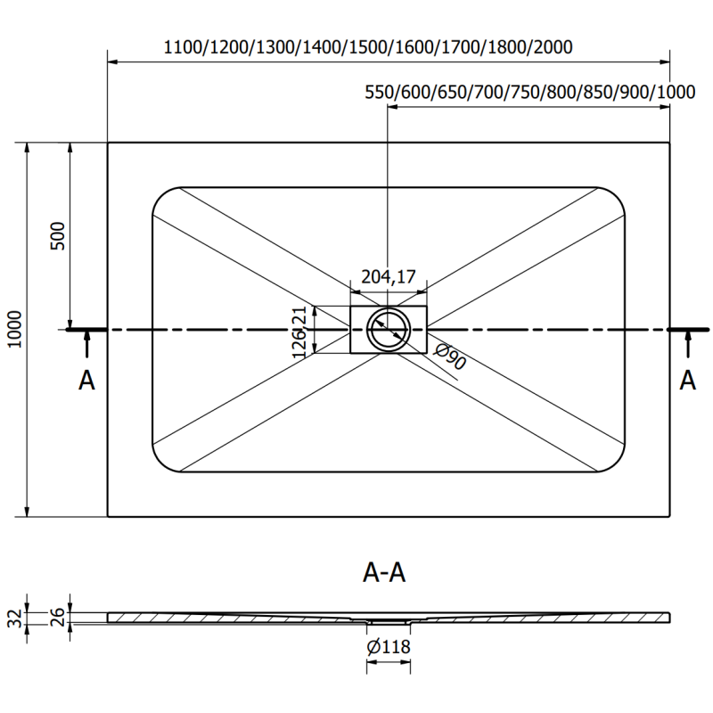 Mexen Hugo stačiakampė SMC dušo padėklas 120 x 100 cm, baltas - 42101012