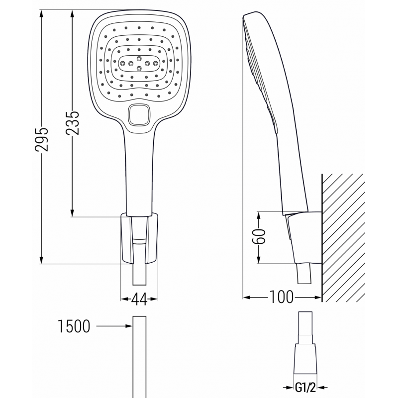 Mexen R-17 taškinis dušo komplektas, chromas/baltas - 785175052-02