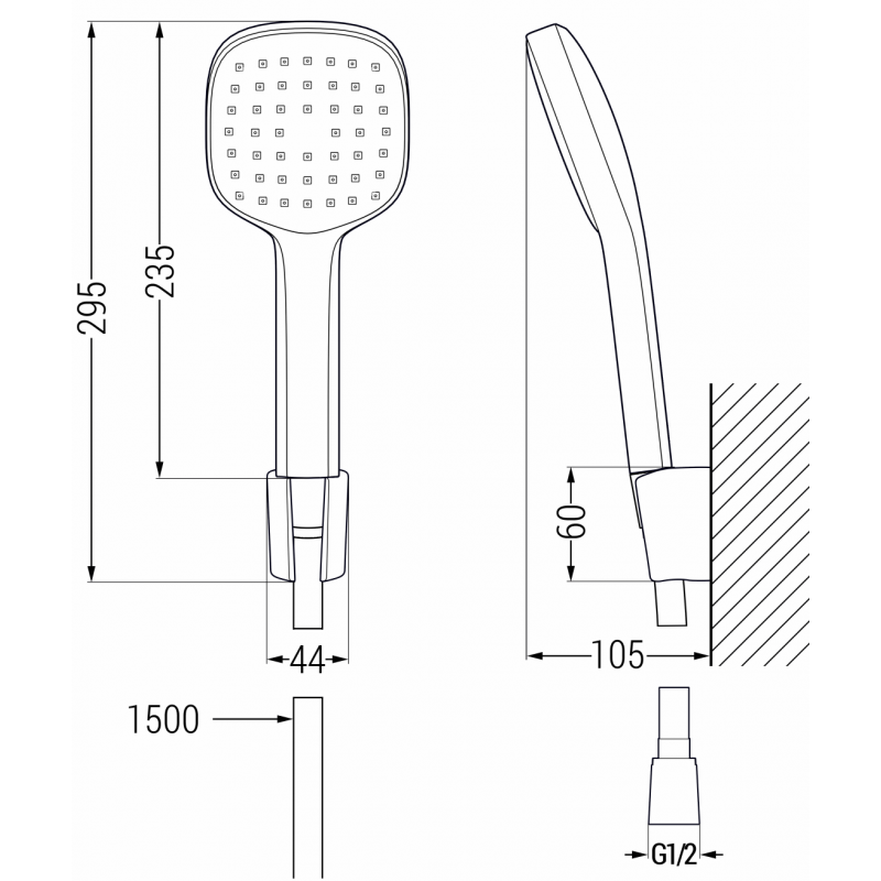 Mexen R-33 taškinis dušo komplektas, chromas - 785335052-00