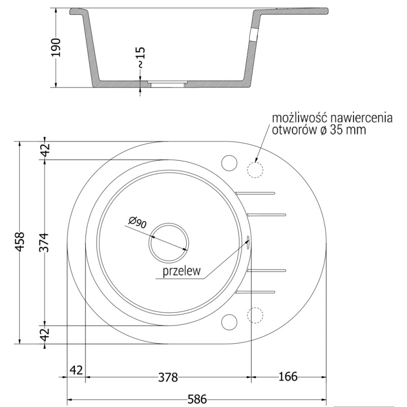 Mexen Kevin granitinė virtuvės plautuvė su viena kamera ir lašintuvu bei Savita virtuvės maišytuvu, juoda