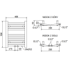 Mexen Ares vonios radiatorius 500 x 400 mm, 179 W, Juoda - W102-0500-400-00-70