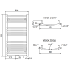Mexen Ares vonios radiatorius 900 x 500 mm, 372 W, Balta - W102-0900-500-00-20
