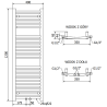 Mexen Ares vonios radiatorius 1200 x 400 mm, 442 W, Balta - W102-1200-400-00-20