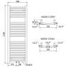 Mexen Ares vonios radiatorius 1200 x 400 mm, 442 W, Juoda - W102-1200-400-00-70