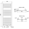 Mexen Ares rankšluosčių gyvatukas 1200 x 500 mm, 420 W, chromas - W102-1200-500-00-01