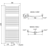 Mexen Ares vonios radiatorius 1200 x 500 mm, 420 W, Auksinė - W102-1200-500-00-50