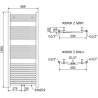 Mexen Ares vonios radiatorius 1500 x 600 mm, 733 W, Juoda - W102-1500-600-00-70