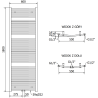Mexen Ares vonios kambario radiatorius 1800 x 600 mm, 958 W, baltas - W102-1800-600-00-20