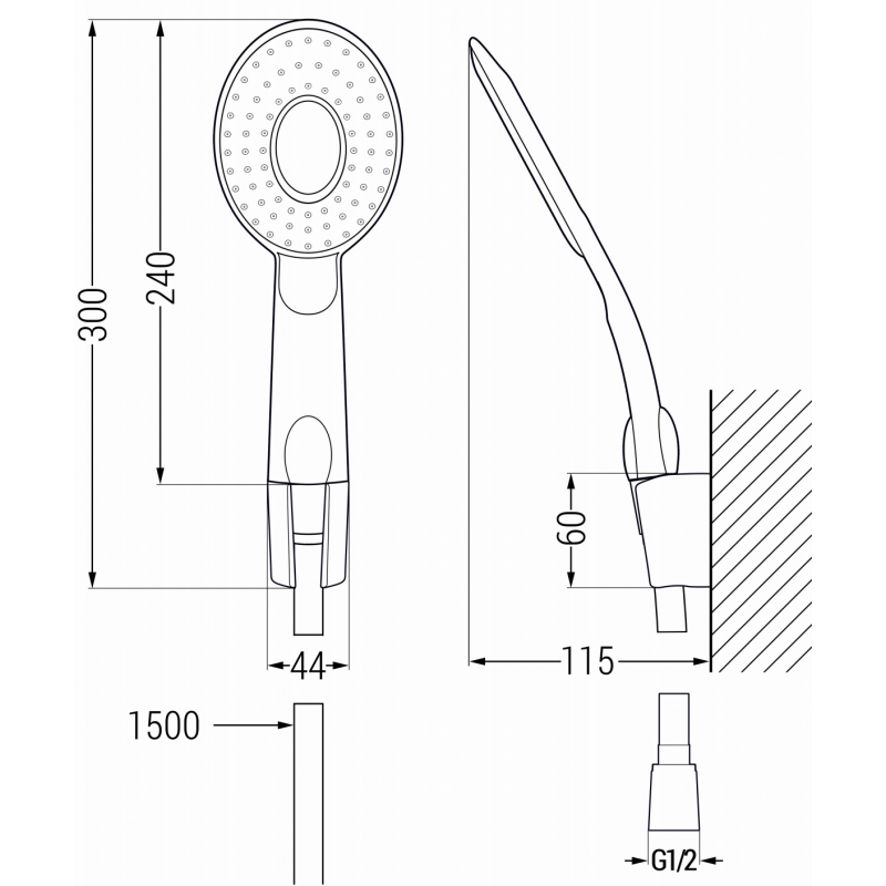 Mexen R-73 taškinis dušo rinkinys, chromas/baltas - 785735052-02