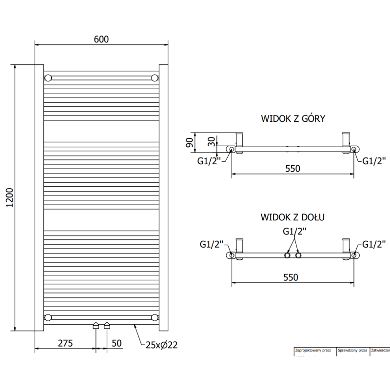 Mexen Mars vonios radiatorius 1200 x 600 mm, 617 W, baltas - W110-1200-600-00-20