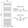 Mexen Mars vonios radiatorius 1500 x 500 mm, 626 W, Juoda - W110-1500-500-00-70