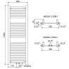 Mexen Mars vonios radiatorius 1200 x 400 mm, 439 W, Juoda - W110-1200-400-00-70
