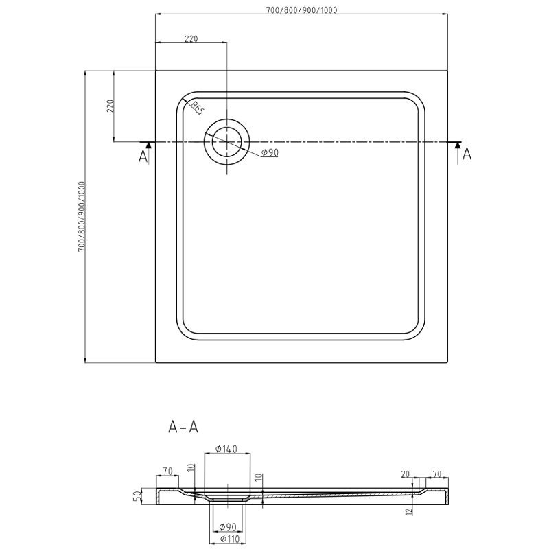 Mexen Omega stumdoma dušo kabina 100 x 100 cm, skaidri, auksinė + Flat pagrindas - 825-100-100-50-00-4010