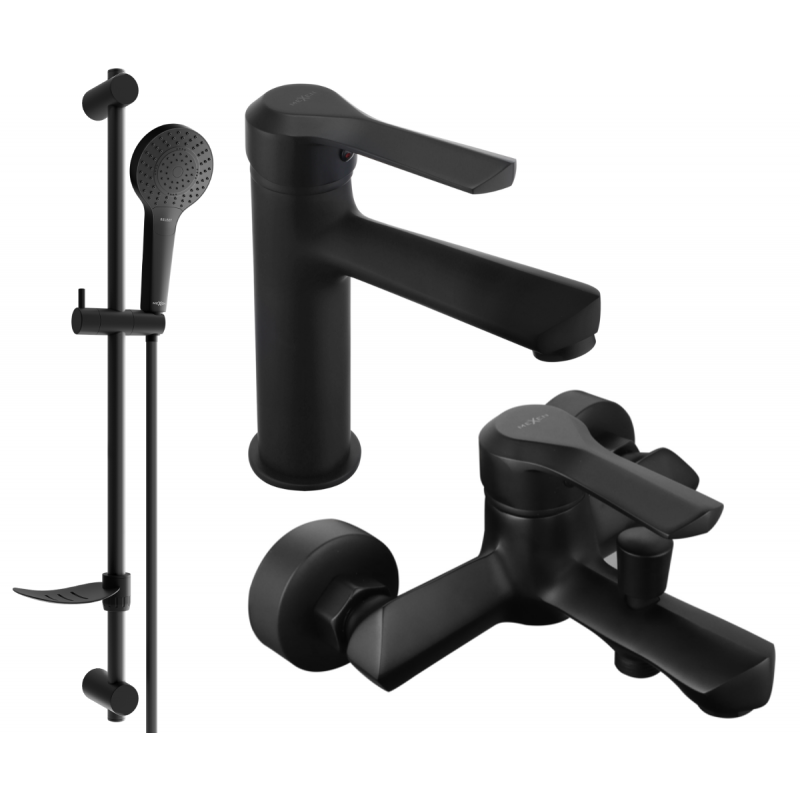 Mexen Sabre DF05 vonios komplektas, juodas - 72103DF05-70