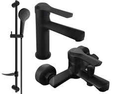 Mexen Sabre DF05 vonios rinkinio komplektas, juodas - 72103DF05-70