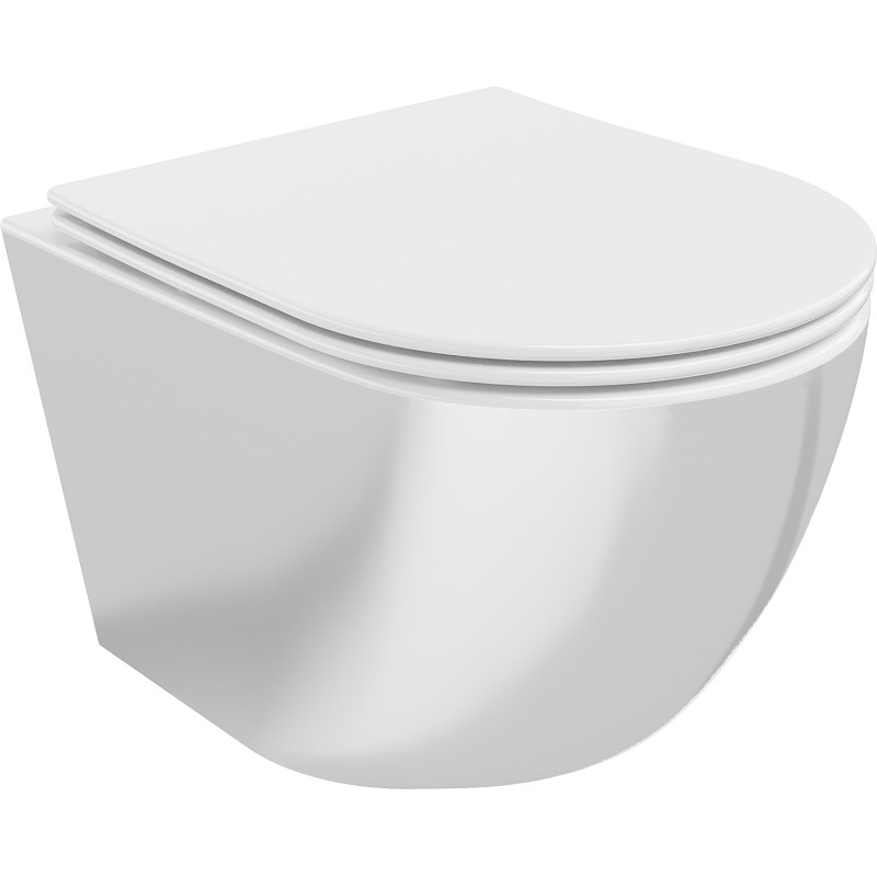 Mexen Lena WC dubuo be ratlankio su lėtai nusileidžiančia slim dangčiu, duroplast, balta/sidabrinė - 30224004
