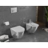 Mexen Lena pakabinamas WC puodas be apvado su lėtai nusileidžiančiu plonu dangčiu, duroplastikas, baltas/sidabrinis - 30224004