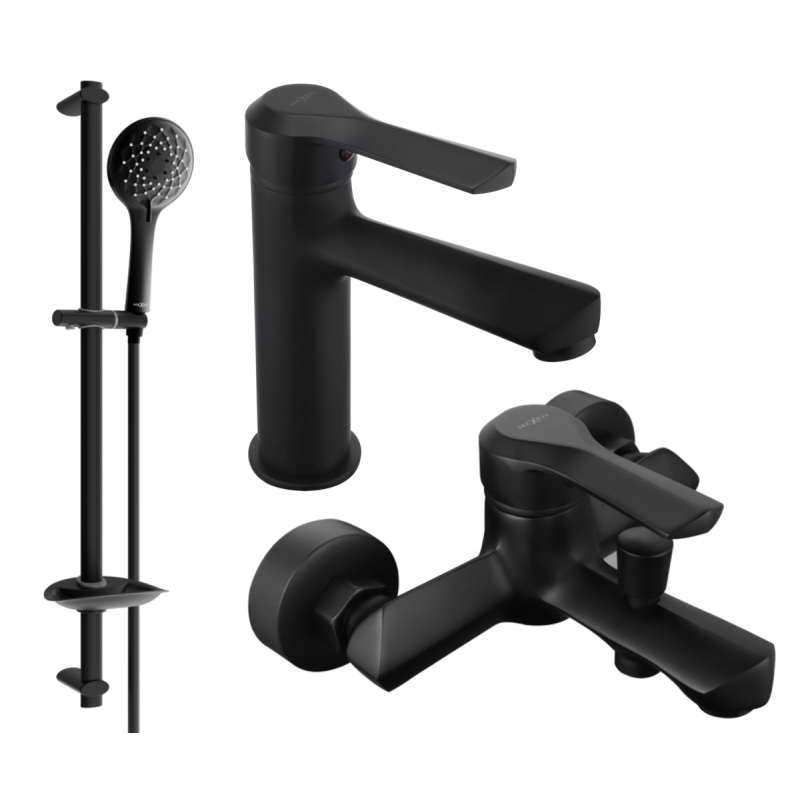 Mexen Sabre DB74 vonios rinkinys, juodas - 72103DB74-70