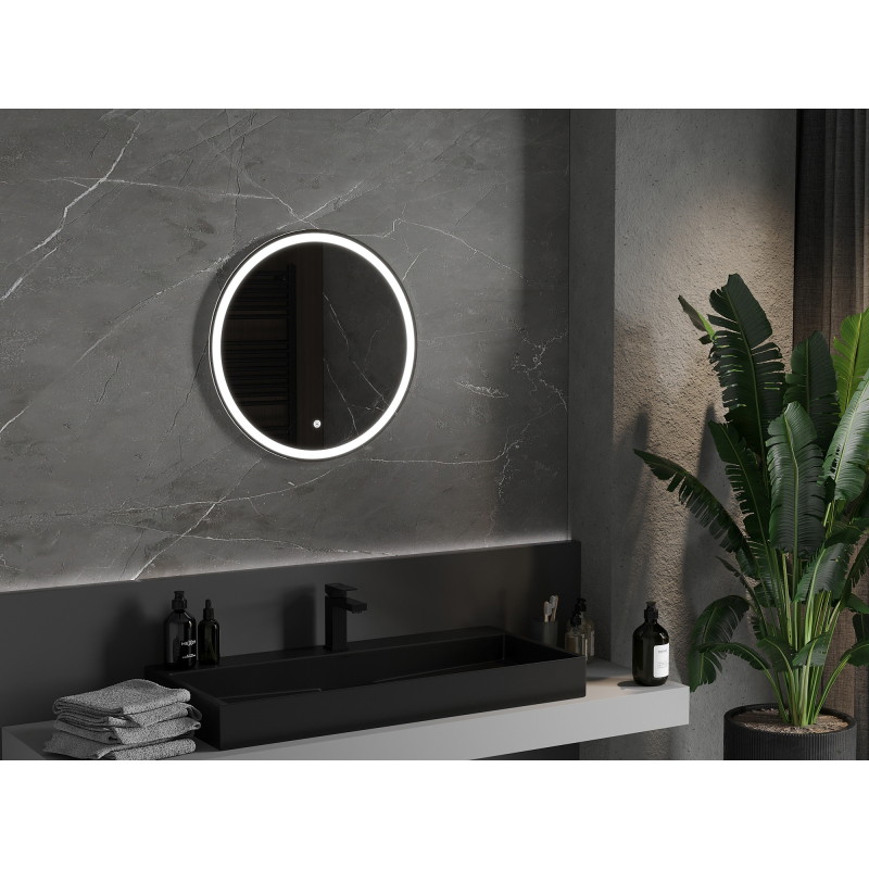 Mexen Gobi apšviestas, apvalus 60 cm, LED 6000K, apsauga nuo garų vonios veidrodis - 9801-060-060-611-00