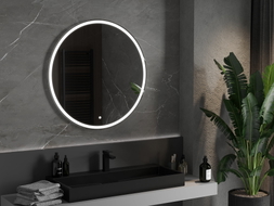 Mexen Gobi apšviestas vonios kambario veidrodis, apvalus 90 cm, LED 6000K, antifog - 9801-090-090-611-00