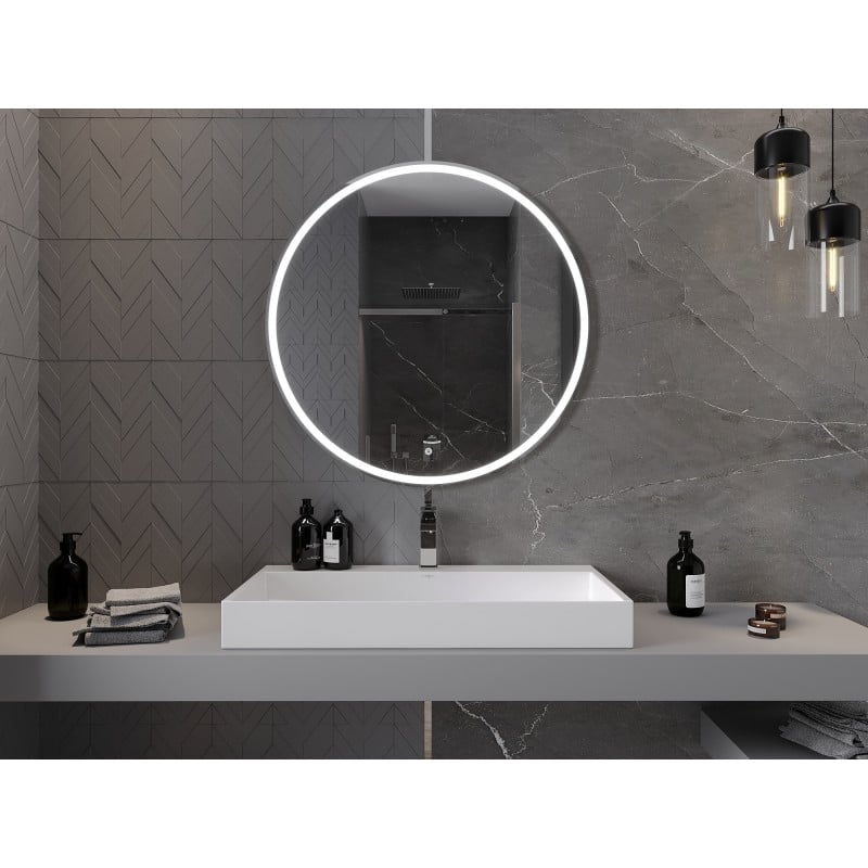 Mexen Gobi vonios veidrodis su apšvietimu, apvalus 90 cm, LED 6000K, anti-rūkas - 9801-090-090-611-00