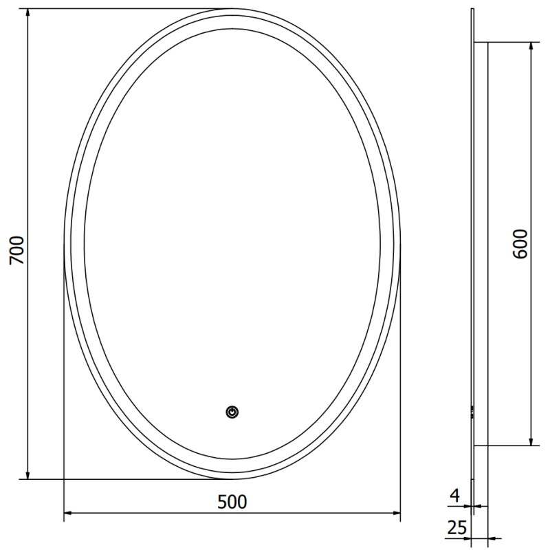 Mexen Elz apšviestas vonios veidrodis 50 x 70 cm, LED 6000K, antigaru - 9802-050-070-611-00