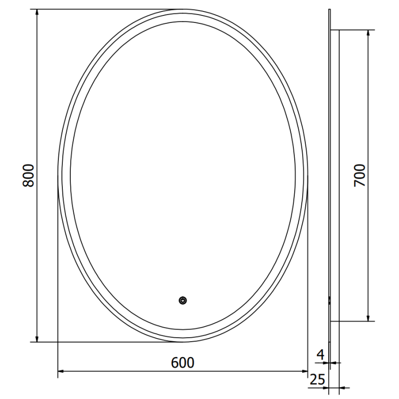 Mexen Elz apšvietimo vonios veidrodis 60 x 80 cm, LED 6000K, anti-rūkas - 9802-060-080-611-00