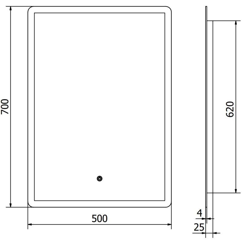 Mexen Navia apšviestas vonios veidrodis 50 x 70 cm, LED 6000K, antirūkas - 9803-050-070-611-00