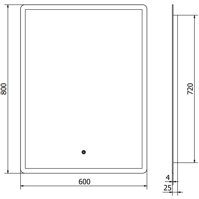 Mexen Navia vonios veidrodis su apšvietimu 60 x 80 cm, LED 6000K, antifog - 9803-060-080-611-00