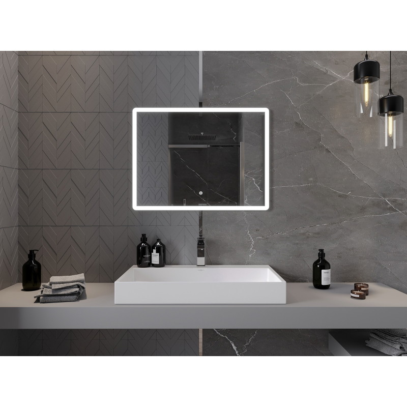 Mexen Navia apšviestas vonios veidrodis 80 x 60 cm, LED 6000K, nuo rasos - 9803-080-060-611-00