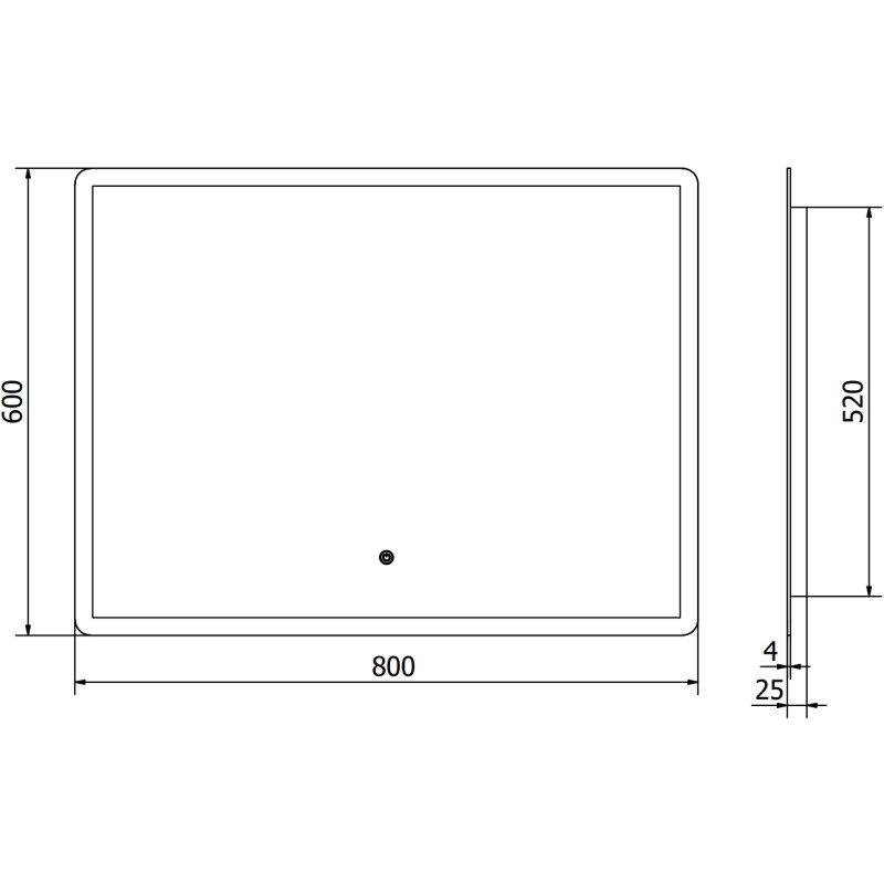 Mexen Navia vonios veidrodis su apšvietimu 80 x 60 cm, LED 6000K, antirūkas - 9803-080-060-611-00