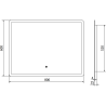 Mexen Navia veidrodinis vonios veidrodis 80 x 60 cm, LED 6000K, sistema nuo rasojimo - 9803-080-060-611-00