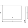 Mexen Navia vonios veidrodis su apšvietimu 80 x 60 cm, LED 6000K, antirūkas - 9803-080-060-611-00