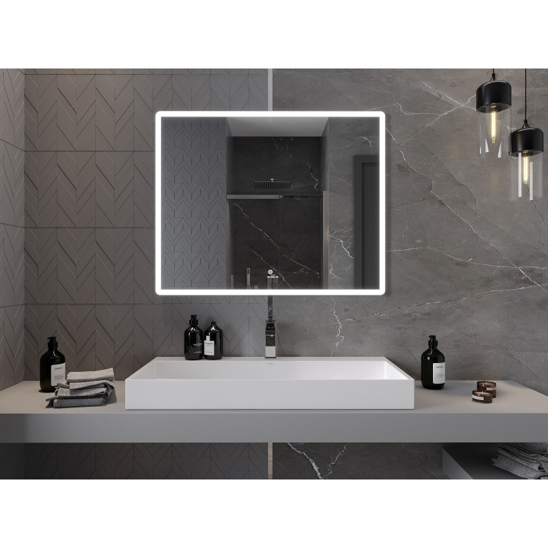 Mexen Navia vonios kambario veidrodis su apšvietimu 100 x 80 cm, LED 6000K, nuo rasos - 9803-100-080-611-00