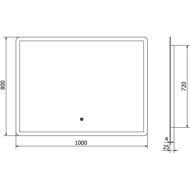 Mexen Navia vonios veidrodis su apšvietimu 100 x 80 cm, LED 6000K, apsauga nuo rasojimo - 9803-100-080-611-00