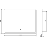 Mexen Navia apšviestas vonios veidrodis 100 x 80 cm, LED 6000K, apsauga nuo garų - 9803-100-080-611-00